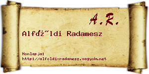 Alföldi Radamesz névjegykártya